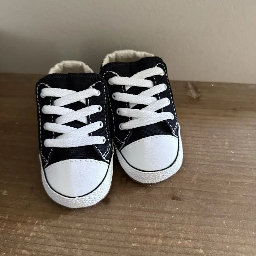 New INFANT CONVERSE Chuck Taylor ALL STAR CRIBSTER Canvas Black Crib Size 3